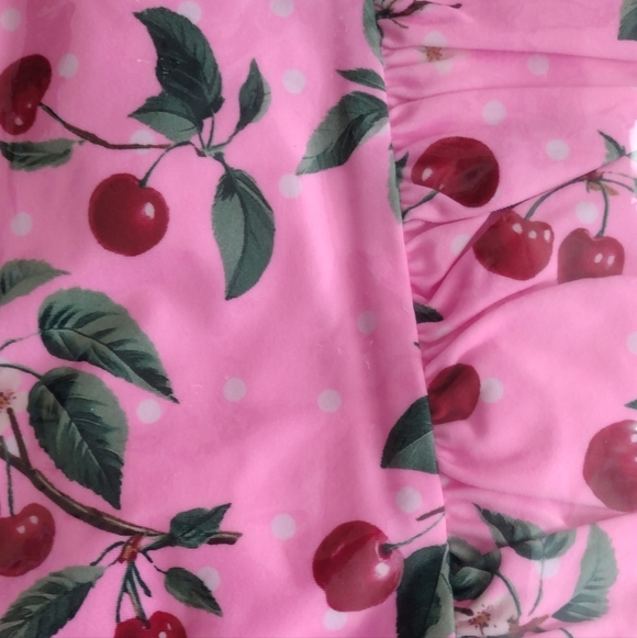 Torrid Retro Chic High-Rise Ruched Swim Bottom Pink Cheery Cherry 1X Nwt - Picture 6 of 6